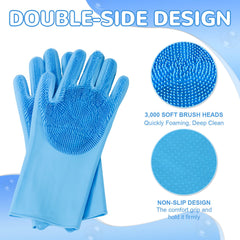 WJWJA Pet Grooming Gloves close-up of soft silicone teeth for massage.