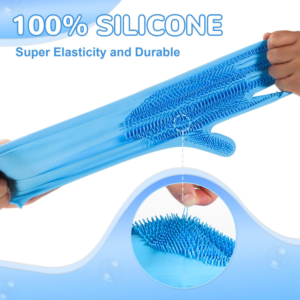 WJWJA Pet Grooming Gloves show slip-resistant, secure grooming fit.