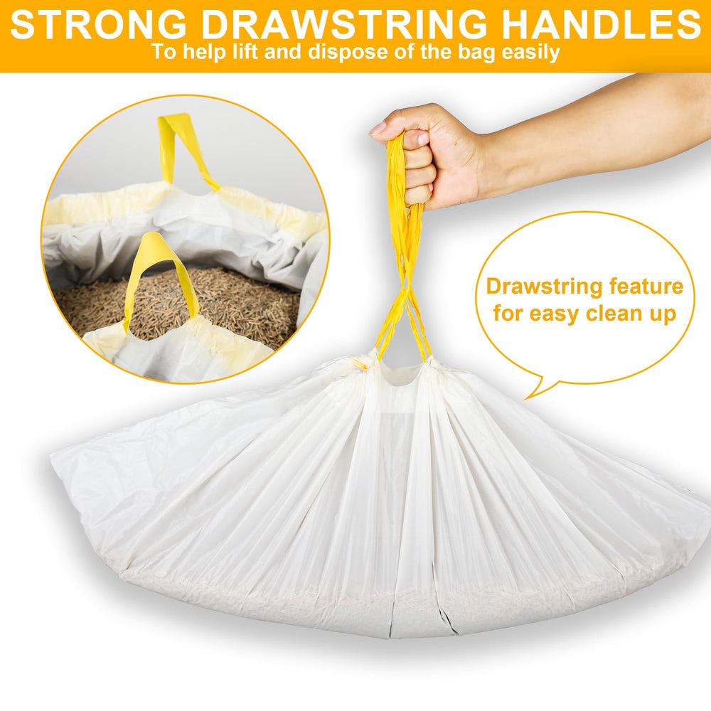 WJXWHSWX cat litter bags elastic band closure keeps liner snug in self-cleaning boxes