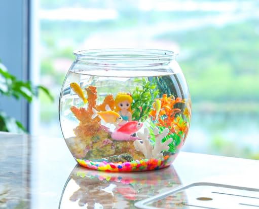 Wliwwo large opening 6-inch bowl great as a fish tank or candle holder