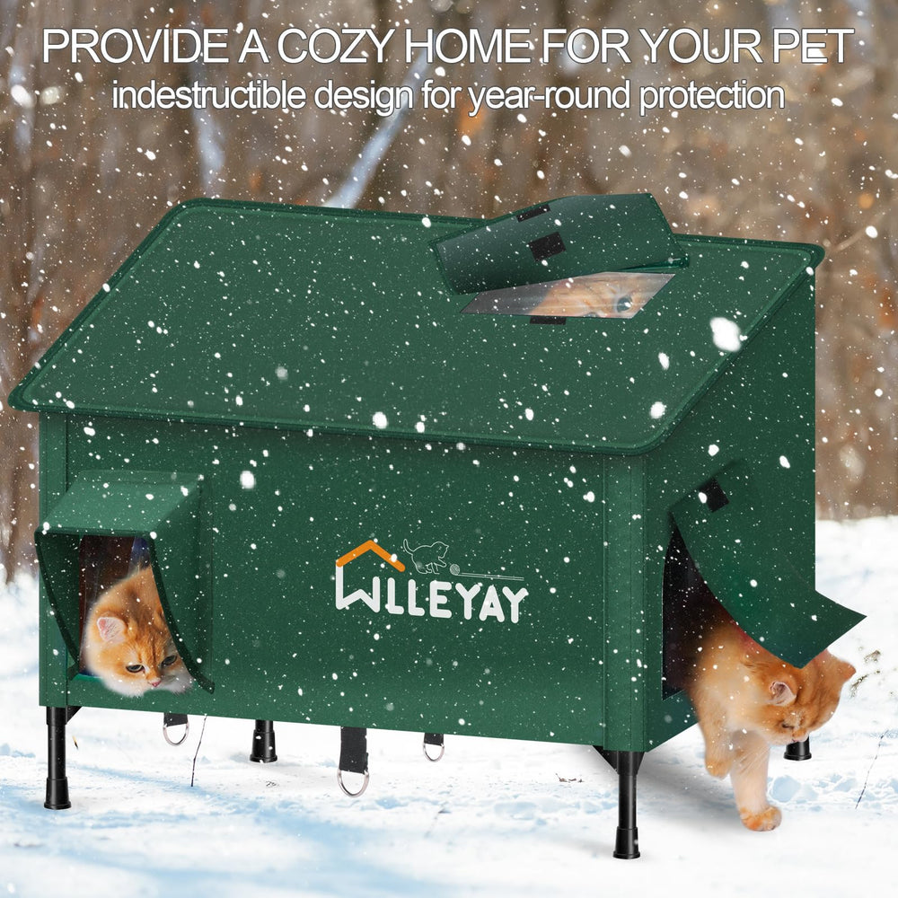 WLLEYAY 16x27-5 heating pad delivers warm comfort for outdoor cats.