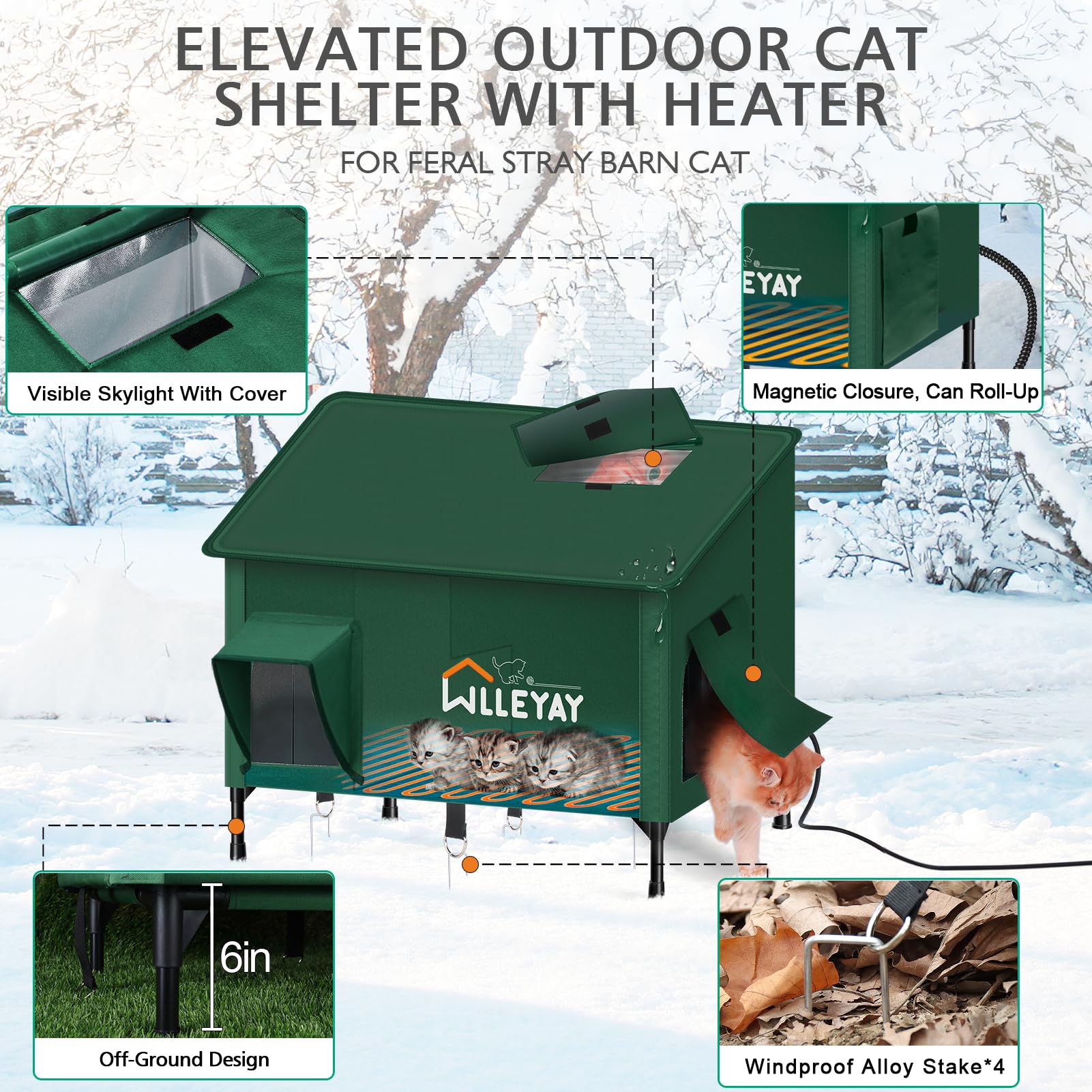 WLLEYAY roof window skylight lets sun in while you monitor your cat.
