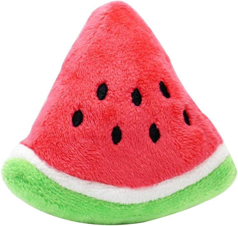WLngtv watermelon-shaped puppy chew close-up promotes comforting cuddles