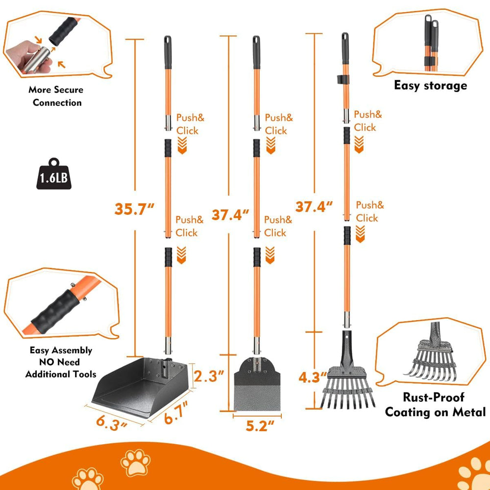 WLQiu 28-inch dog poop scooper captures poop from hard surfaces
