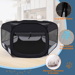 Wn's Day portable playpen with zipper doors for pet interaction.