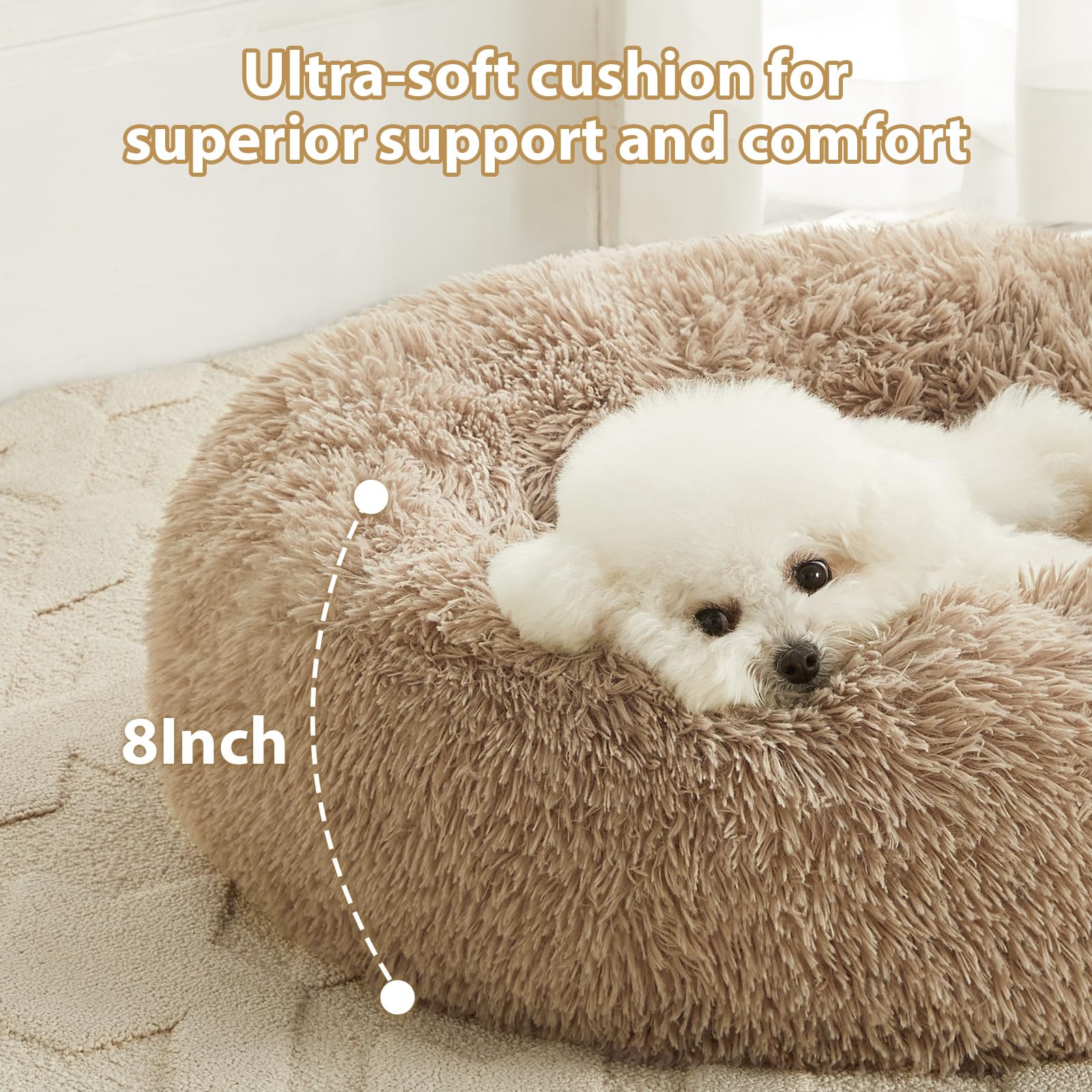 WNPETHOME plush faux fur close-up highlights soft, comforting texture.