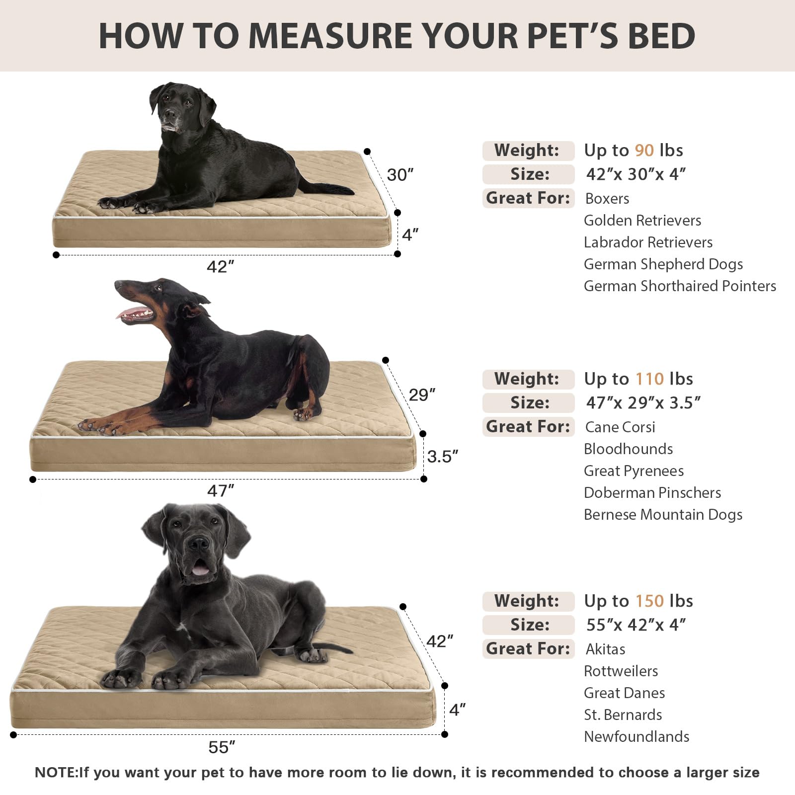 WNPETHOME Quilted shell fabric adds warmth and a stylish touch to any room.