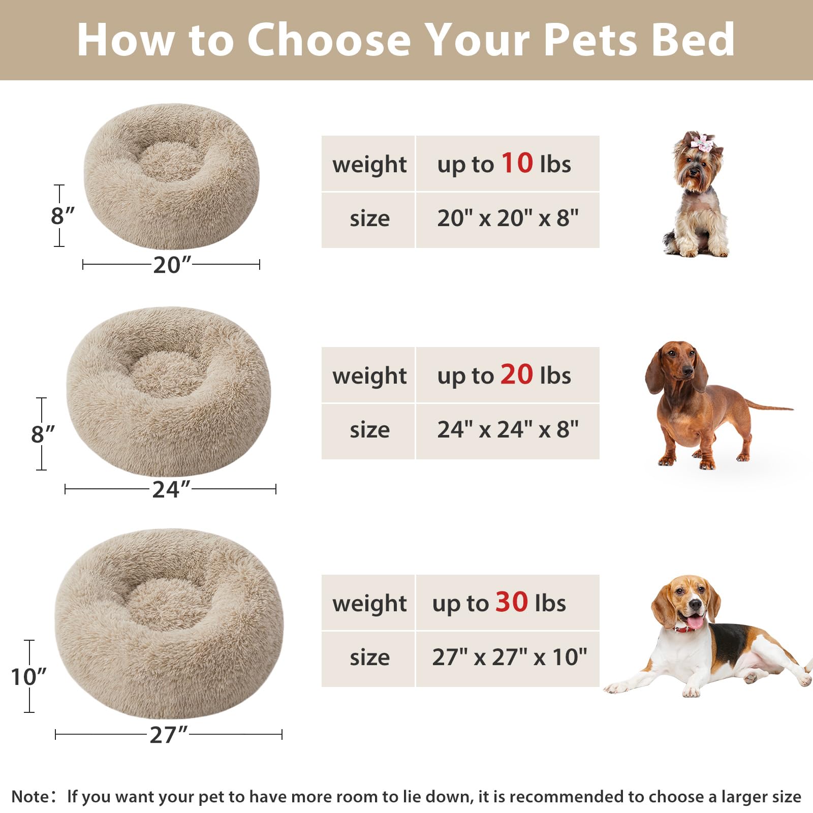 WNPETHOME calming-bed-small-size-usage demonstrates suitability for pets under 15 lbs.