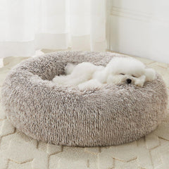 WNPETHOME calming dog bed close-up shows soft faux fur for cozy naps.