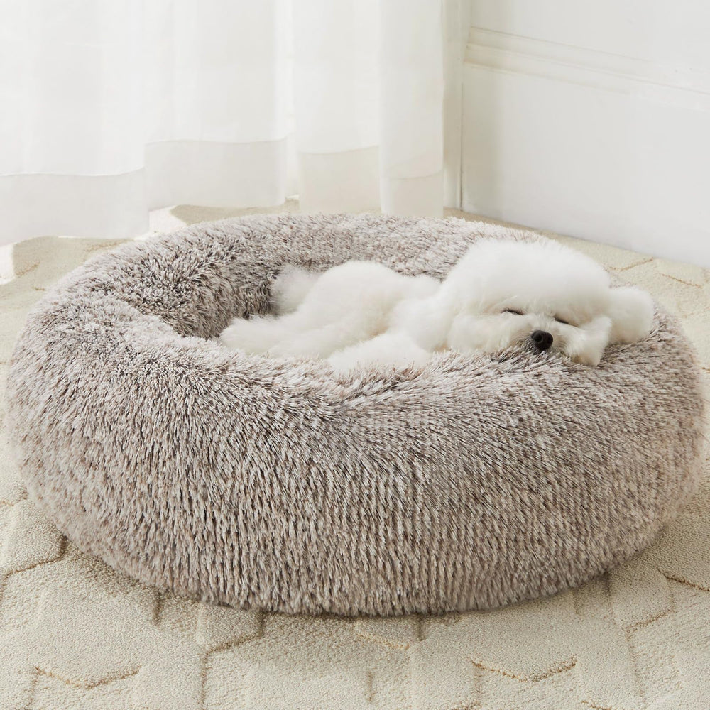 WNPETHOME calming-donut-bed top view shows cozy round sleeping space for small pets