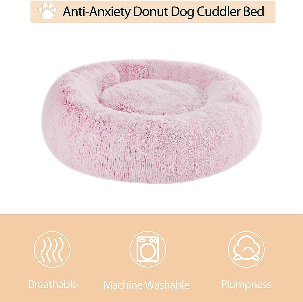 WNPETHOME calming donut dog bed 3D fiber core closeup demonstrates strong support