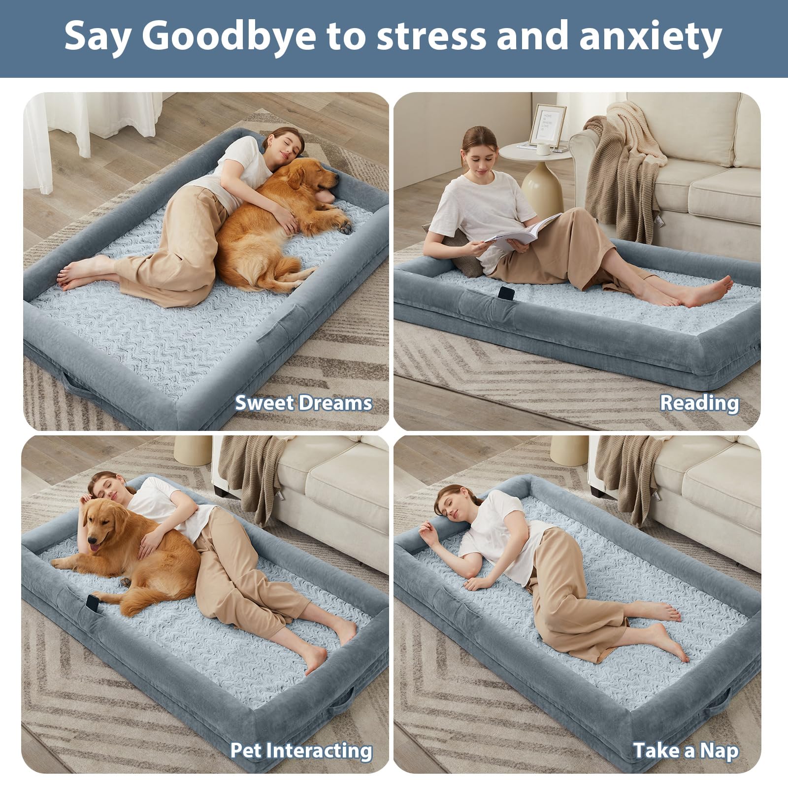 WNPETHOME large size offers ample space for bigger dogs and loungers.