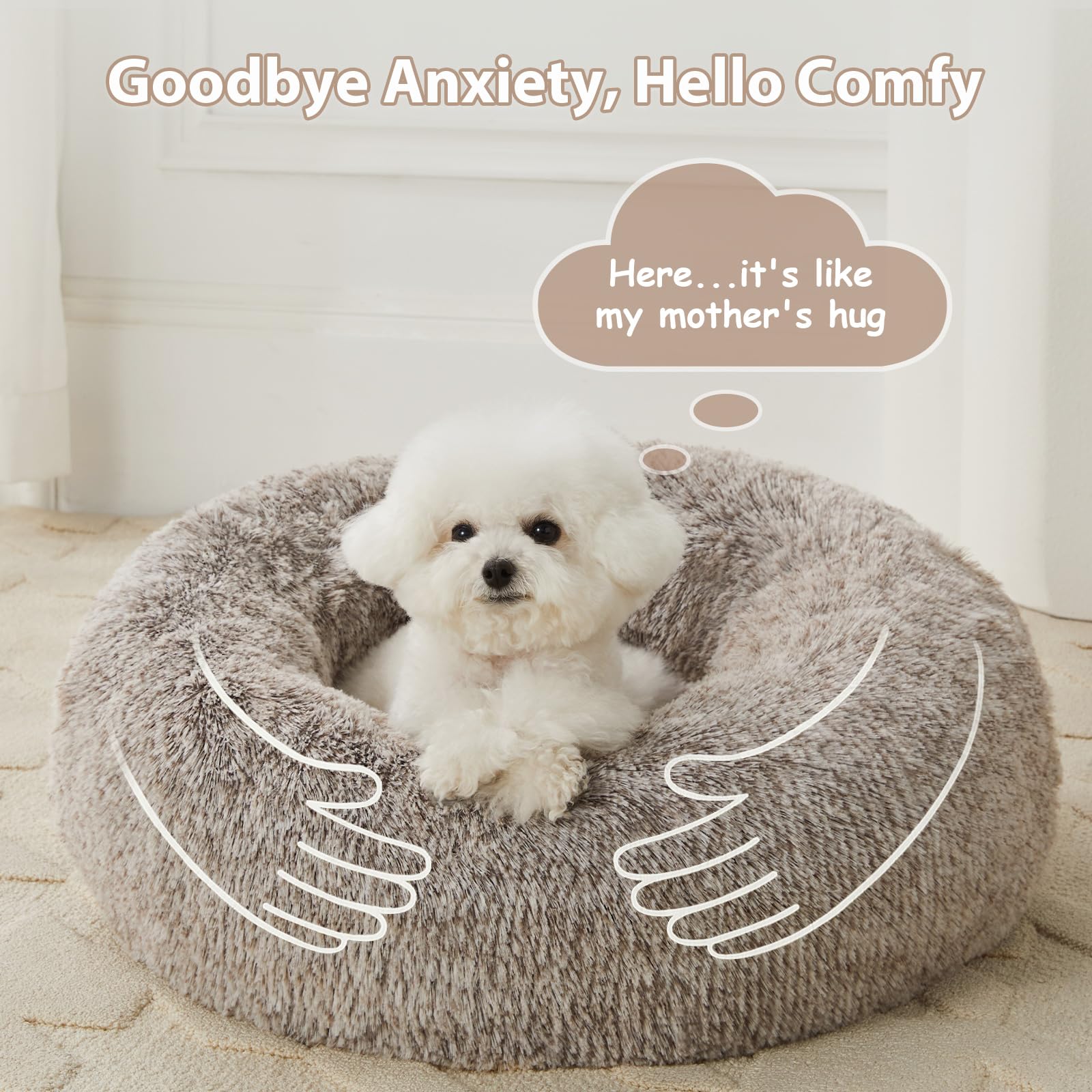 WNPETHOME donut-bed-packaging-usability demonstrates simple unpack and fluff before use