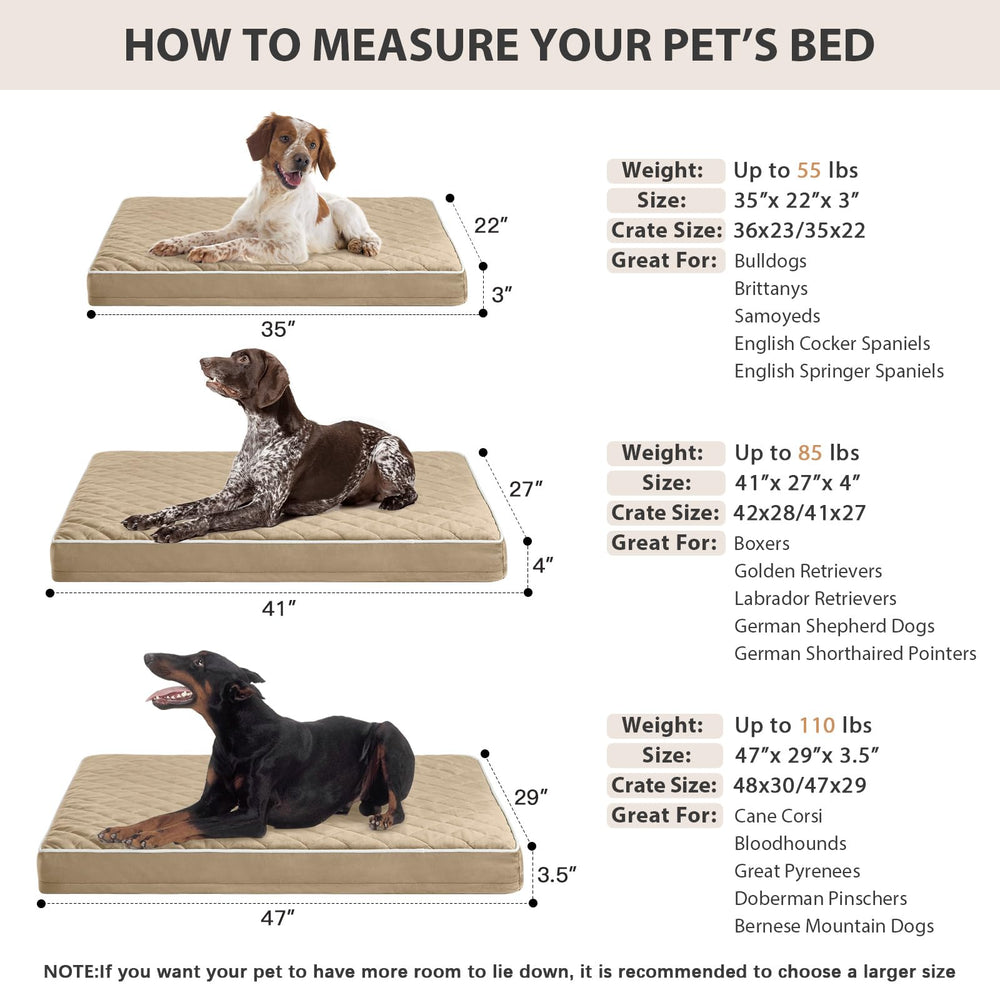 WNPETHOME extra large 47x29 inch bed suitable for dogs up to 110 pounds