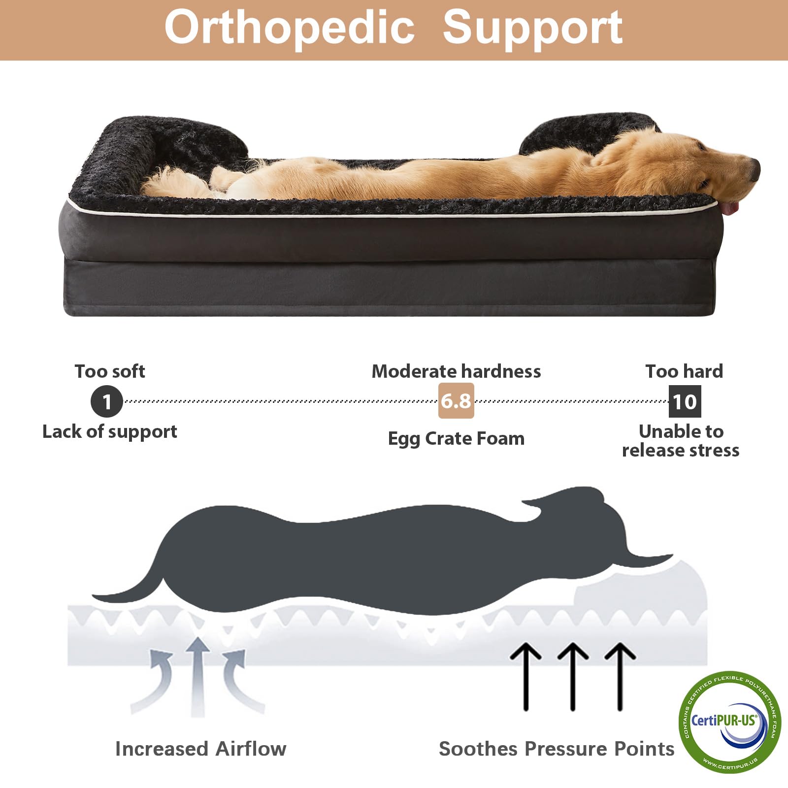 WNPETHOME C-shaped design creates a secure sleeping cocoon for dogs.