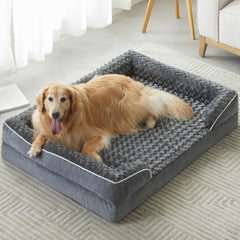 WNPETHOME large dog bed front view highlighting spacious 42x30x7 size for comfortable lounging.