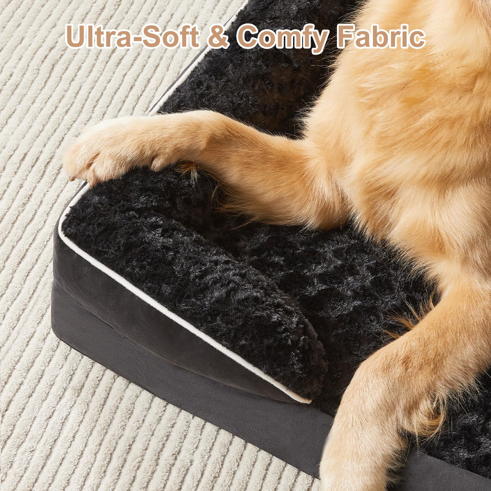 WNPETHOME non-skid bottom keeps the bed steady on slick floors.