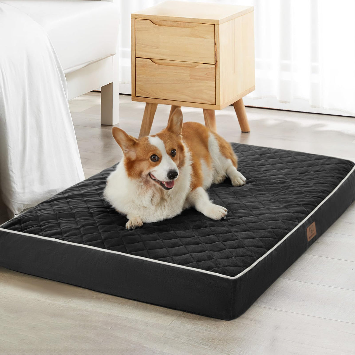 WNPETHOME orthopedic big dog bed front view showing ample space for large dogs.