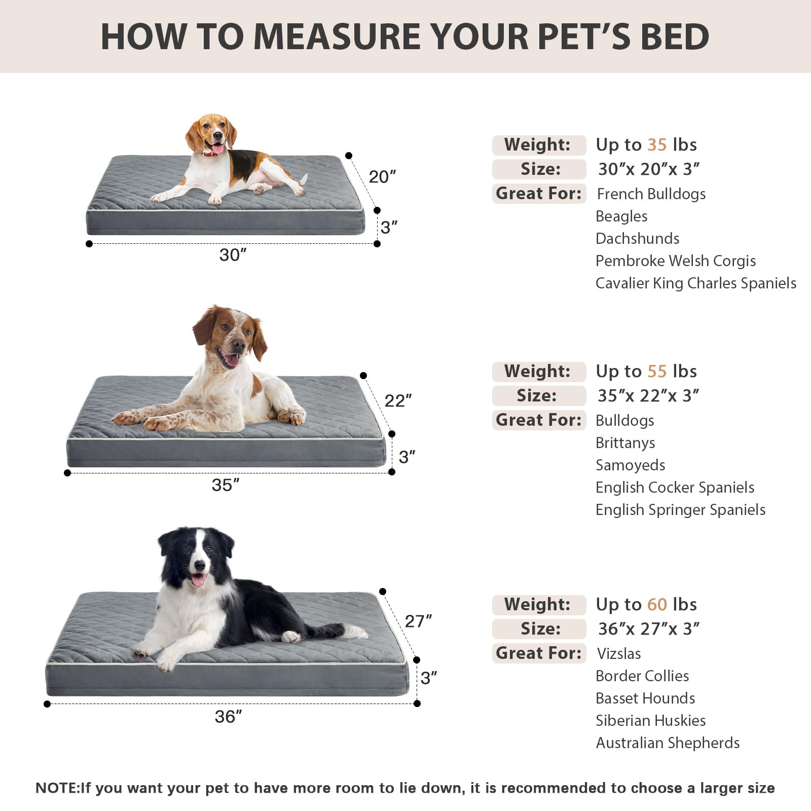 WNPETHOME orthopedic XL dog bed anti-slip bottom keeps bed in place during play.