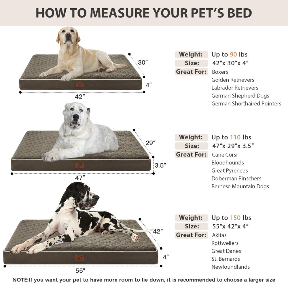 WNPETHOME orthopedic XL dog bed waterproof bottom protects against accidents