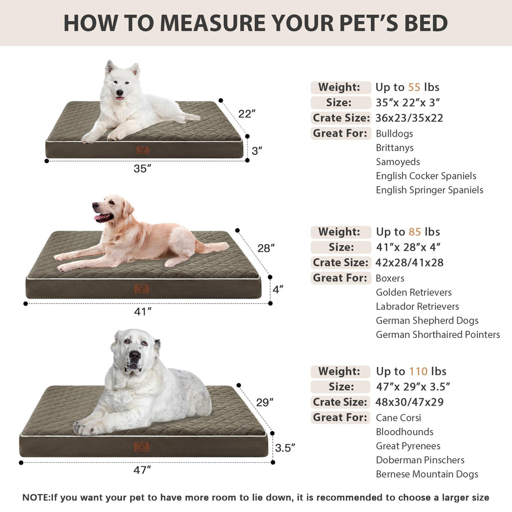 WNPETHOME orthopedic XXL bed waterproof bottom protects floors and contains spills.
