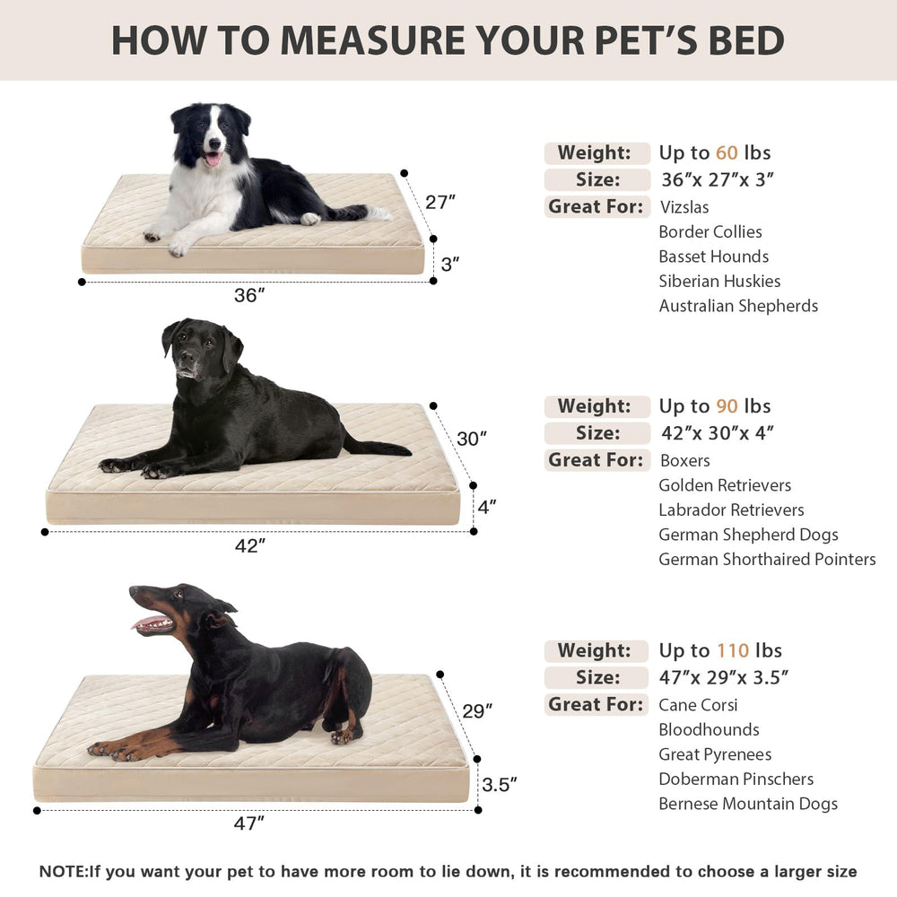 WNPETHOME orthopedic XXL dog bed anti-slip bottom stays in place