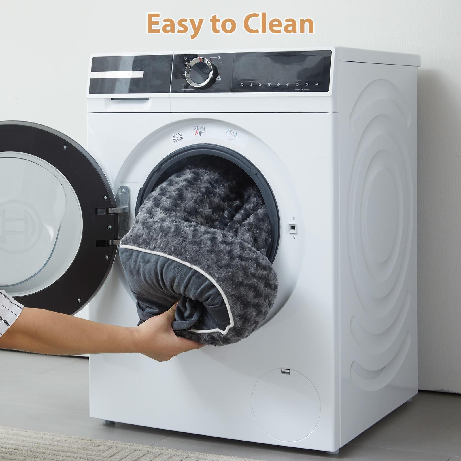 WNPETHOME washable cover with zipper enables quick, mess-free cleaning.