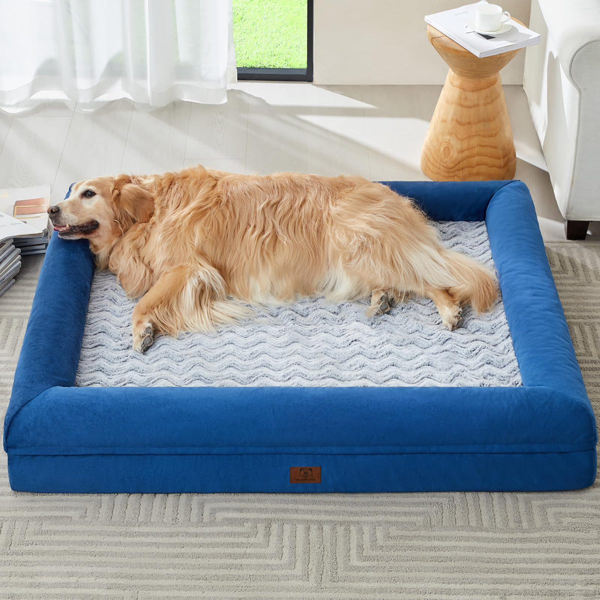 WNPETHOME XXL dog bed cover—plush velvet texture for luxurious comfort and safe lounging.