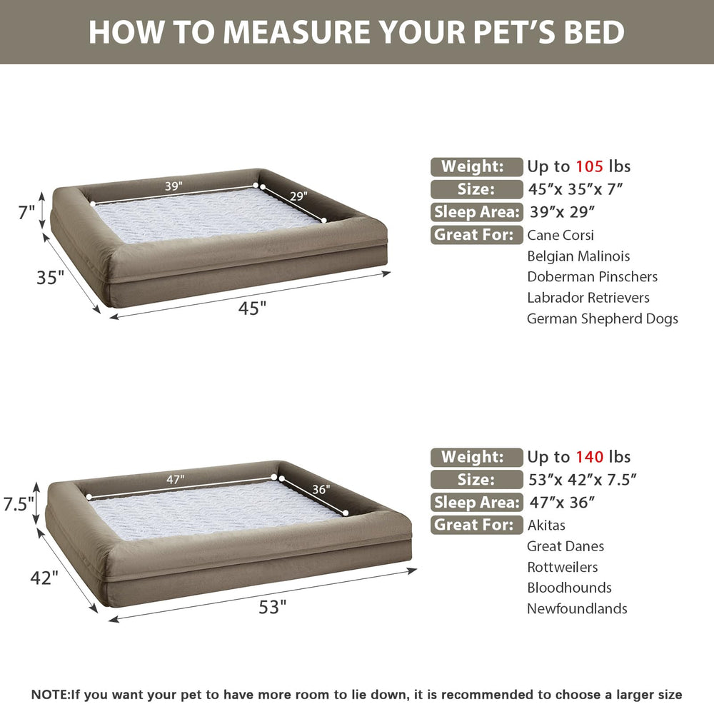 WNPETHOME XXL dog bed orthopedic foam supports joints for restful sleep