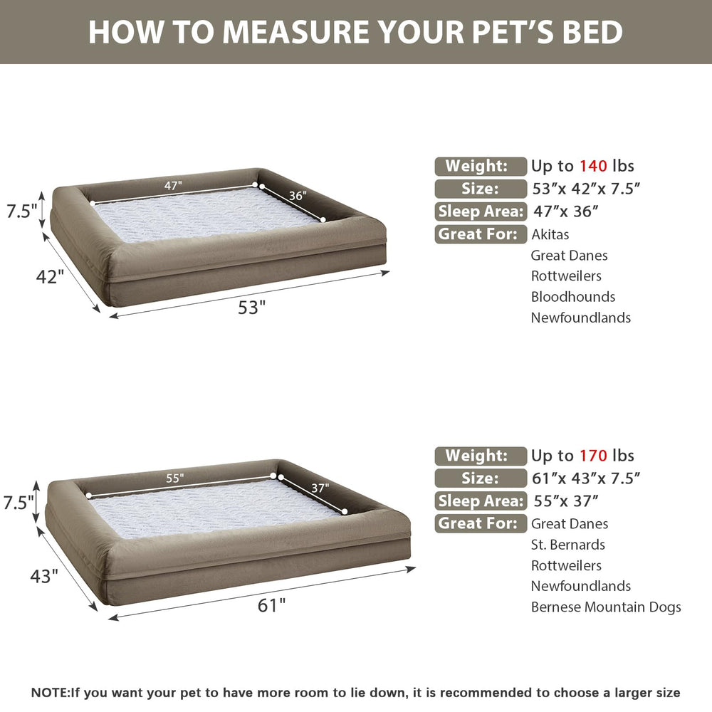 WNPETHOME XXXL Big Dog Bed removable cover demonstrates easy detachability for quick cleaning.