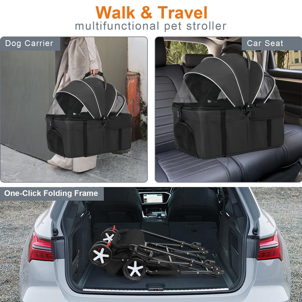 Wn's Day 3-in-1 stroller adjustable sun canopy provides shade and ventilation.