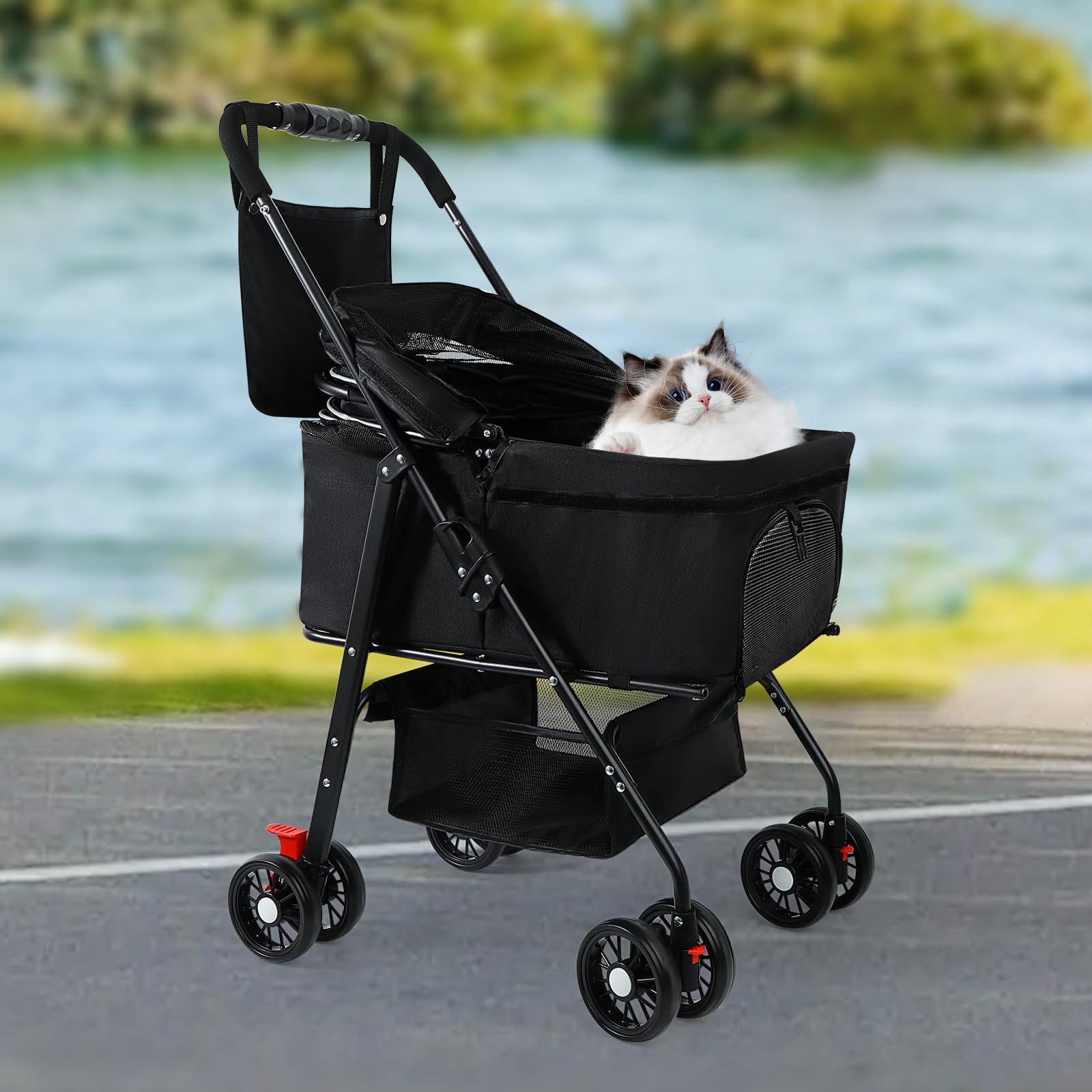 Wn's Day 3-in-1 stroller bottom storage basket for toys and snacks.