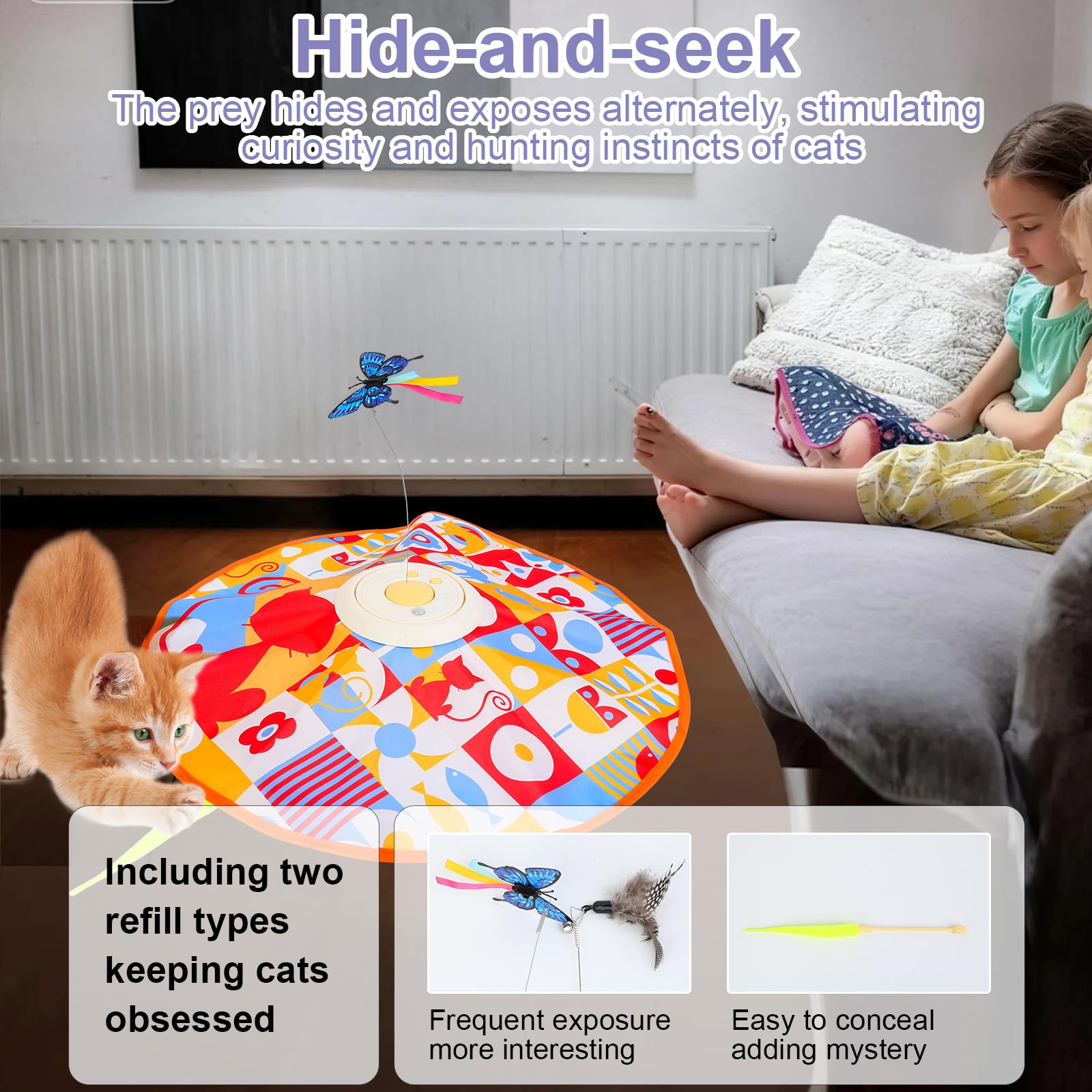 Wn's Day cat toy in standard mode provides steady wand action for engagement.