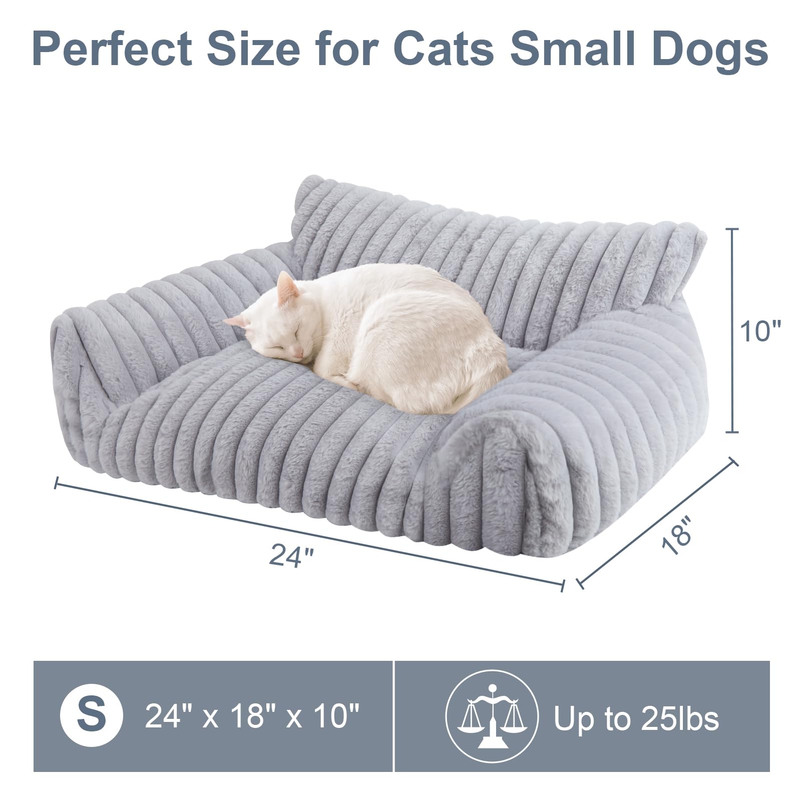 Wn's Day Cat Couch Bed pillow and bolster provide head and neck support