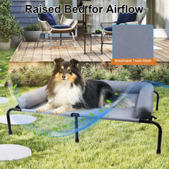 Wn's Day bed features steel frame and legs for stable support with large dogs