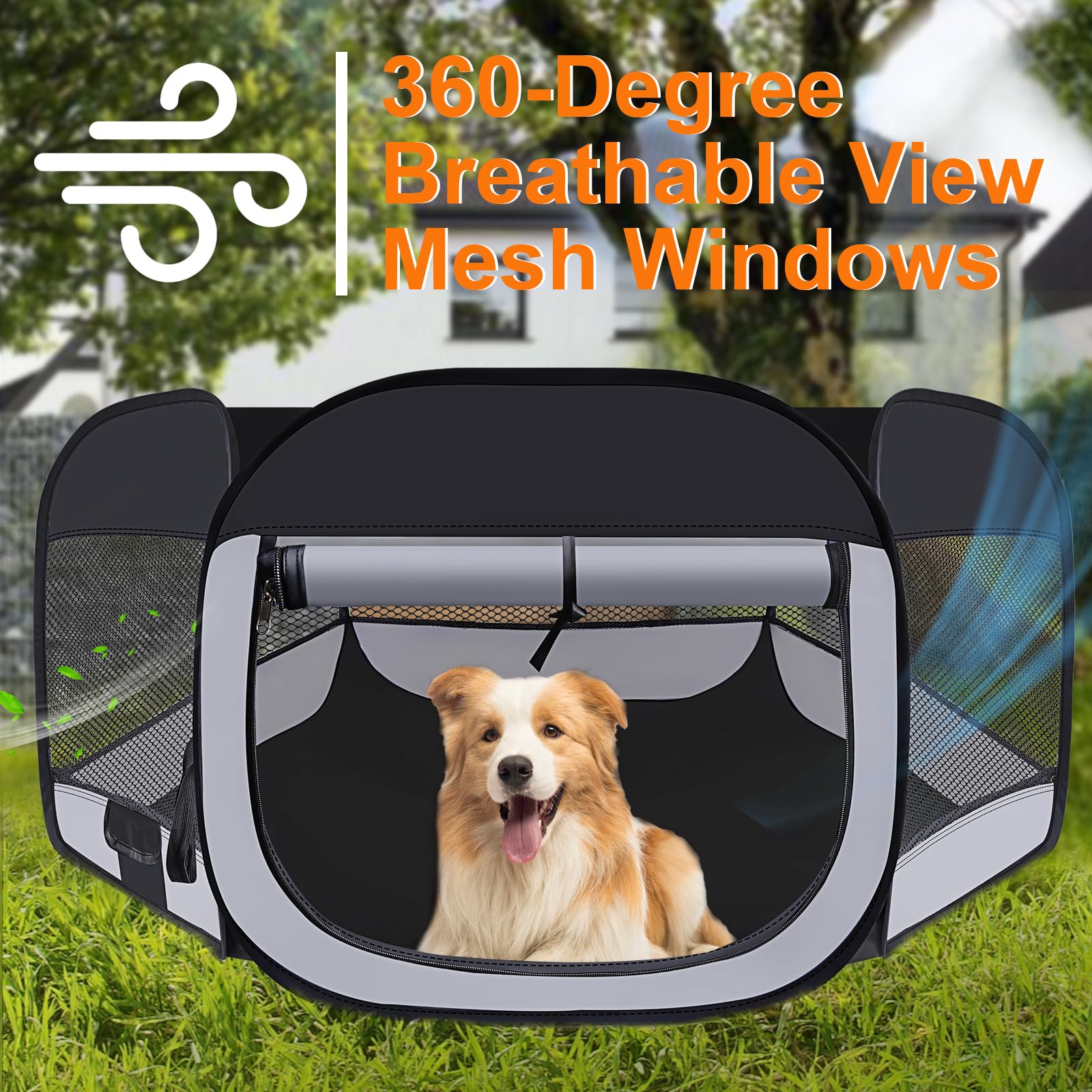 Wn's Day playpen open door for easy access and monitoring.