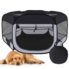 Wn's Day dog-cat playpen top view showing airy interior for safe indoor play.
