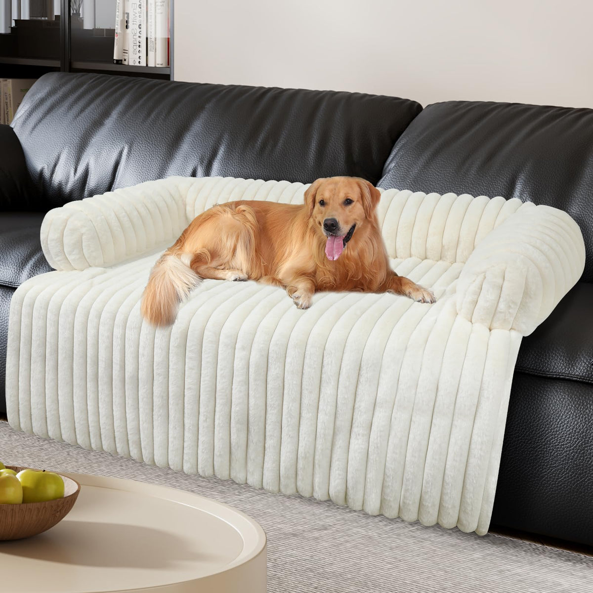 Wn's Day dog couch bed soft bunny fluff top for cozy comfort