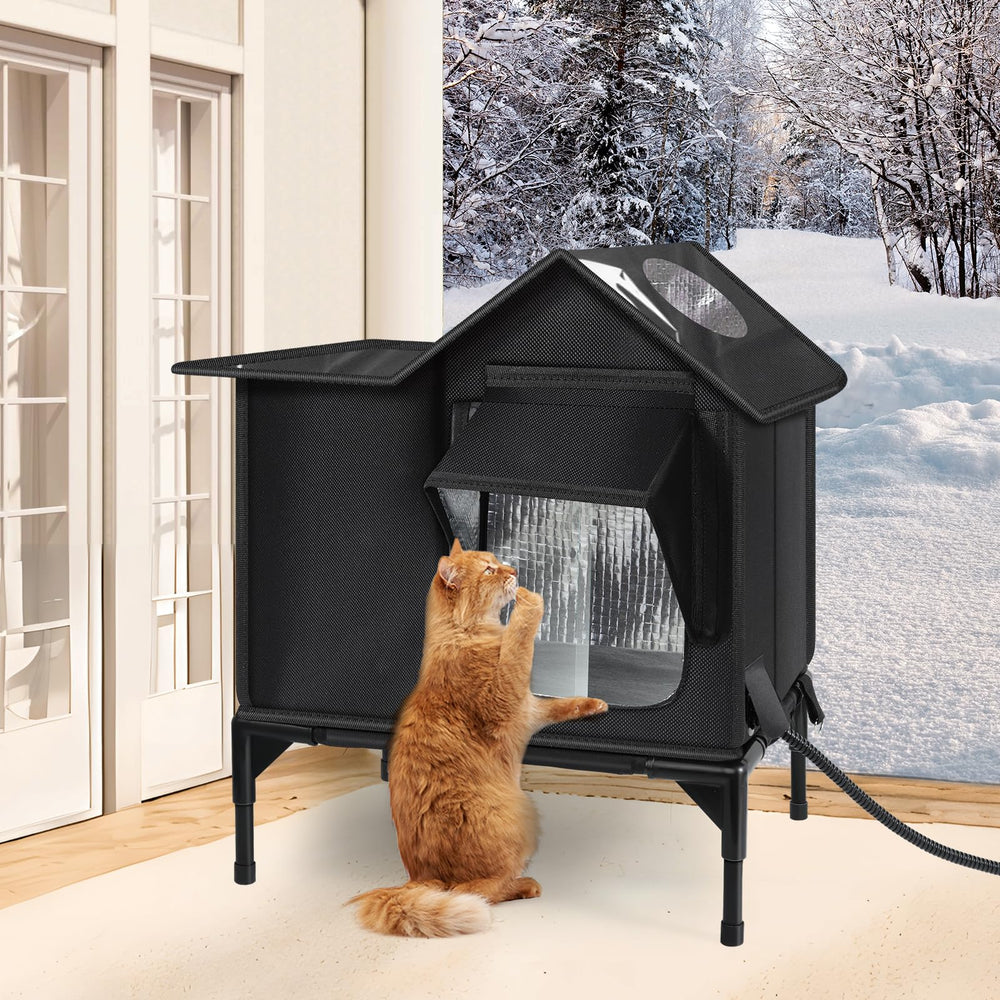 Wn's Day heated outdoor cat house interior cozy space for felines.
