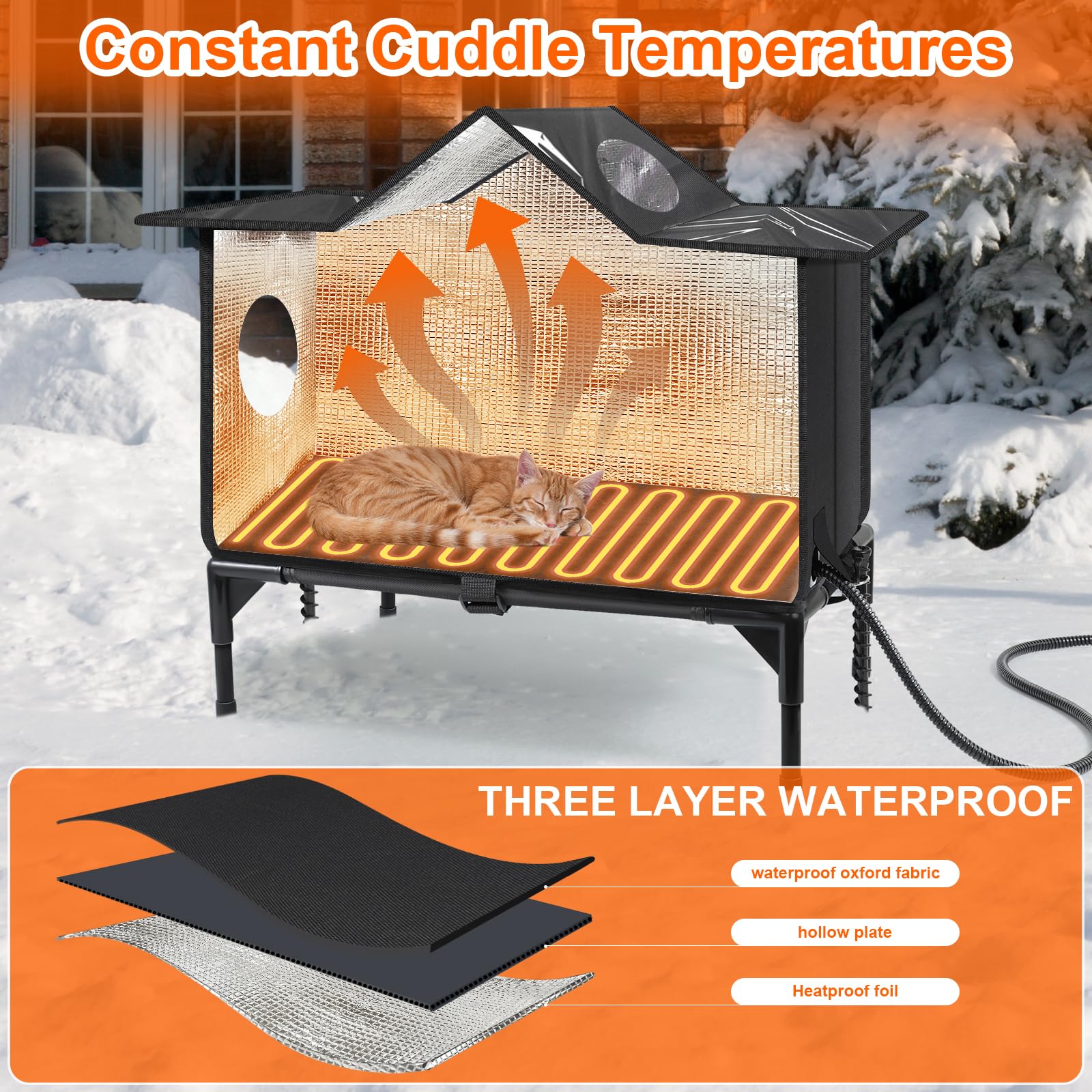 Wn's Day heating-pad inside highlights cozy warmth for stranded cats.