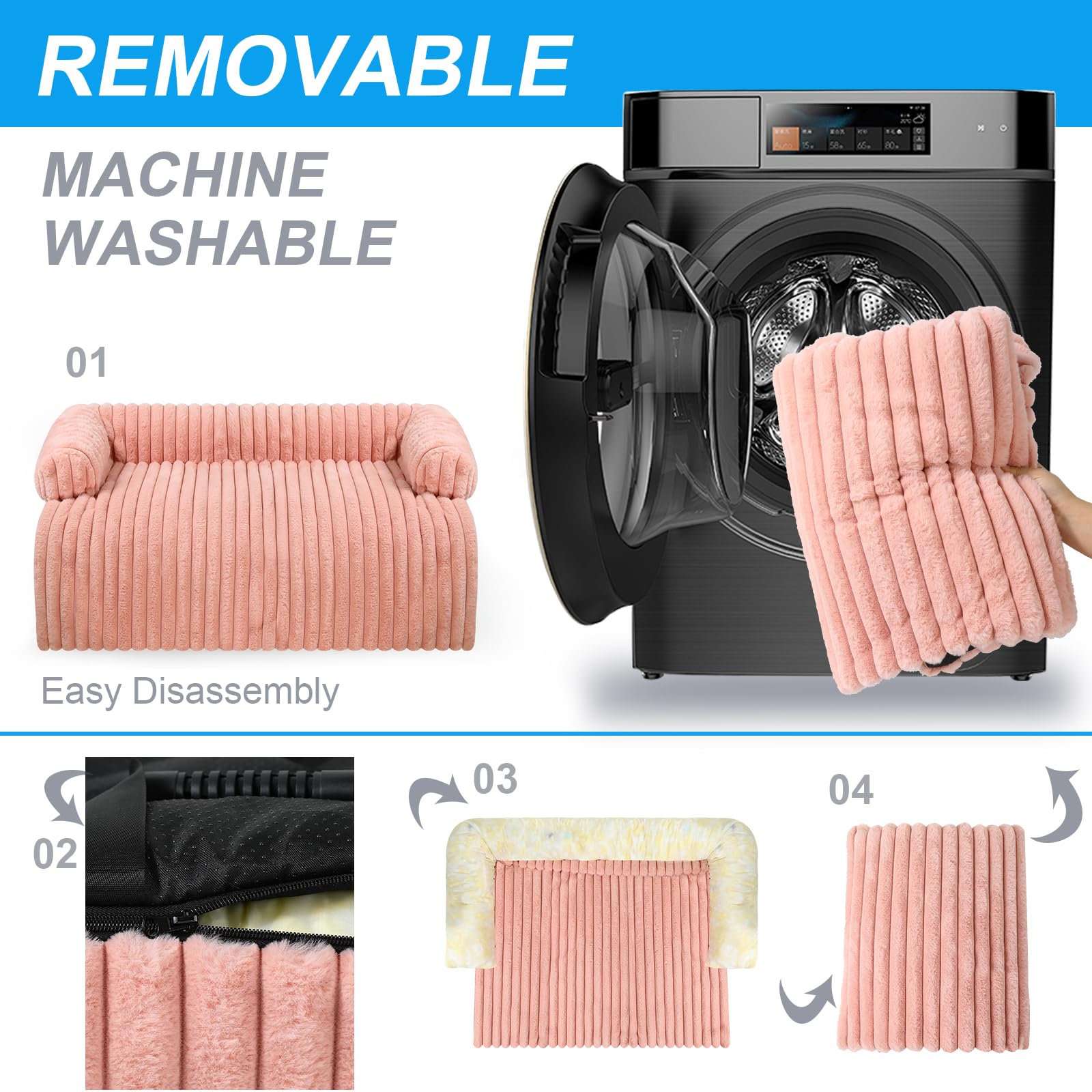 Wn's Day pink pet bed mat for couch provides versatile lounge placement.