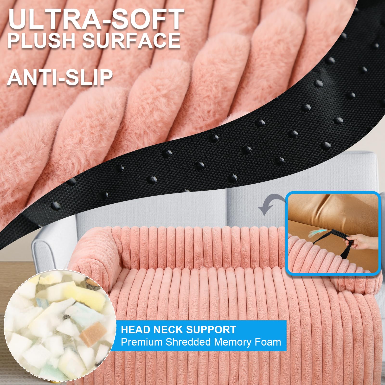 Wn's Day protects furniture from pet hair and paw prints with a stylish pink cover.