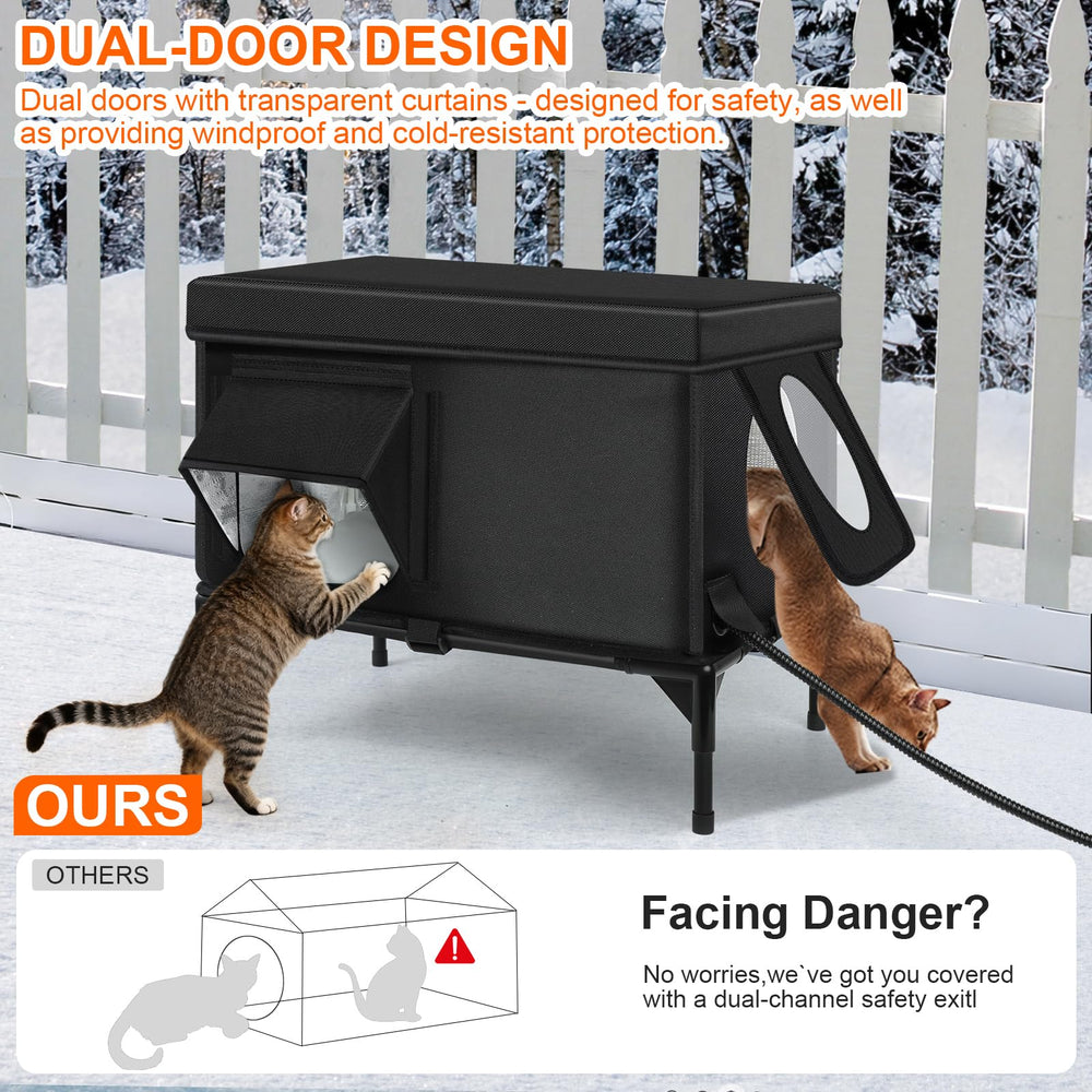 Wn's Day waterproof Oxford cloth cat house keeps interior dry during rain