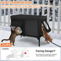 Wn's Day waterproof Oxford cloth cat house keeps interior dry during rain