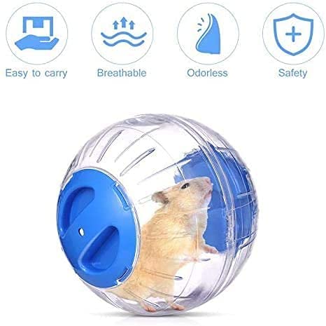 WNZQK hamster ball crystal blue sideview reveals portable tiny gym for small pets