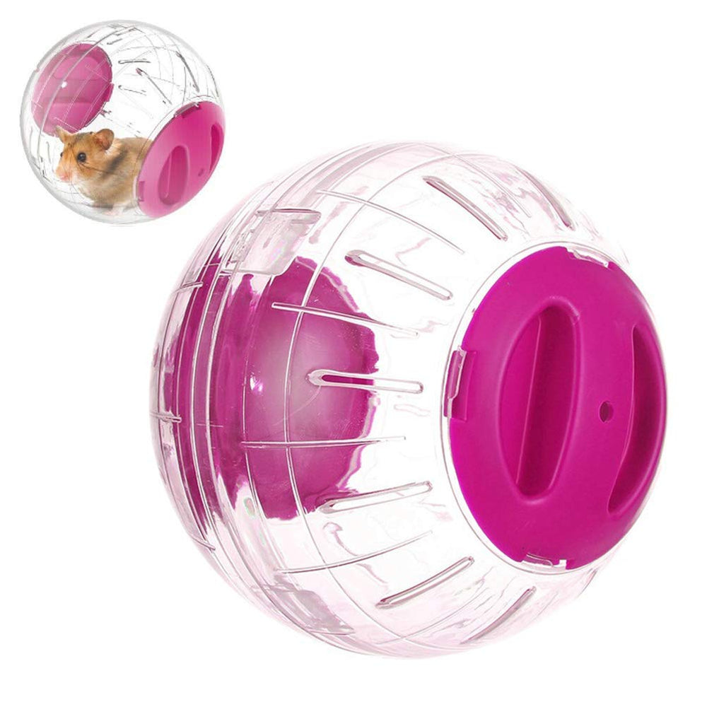 Outdoor-friendly use of WNZQK pink hamster ball on flat ground.
