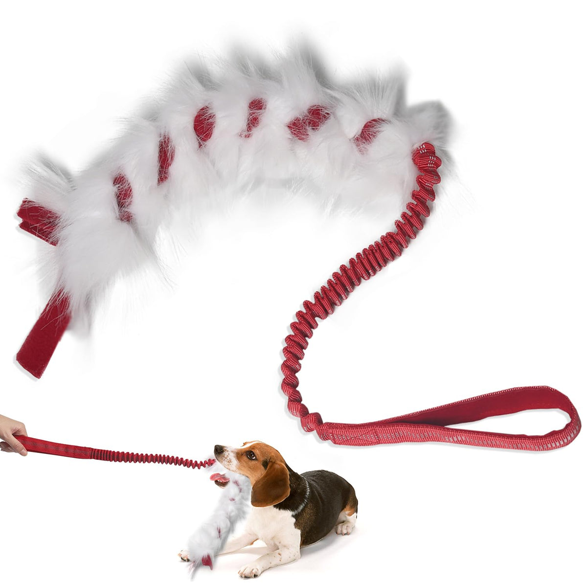 Wodoca Christmas dog tug toy front view, ideal for interactive tug and fetch during holidays.