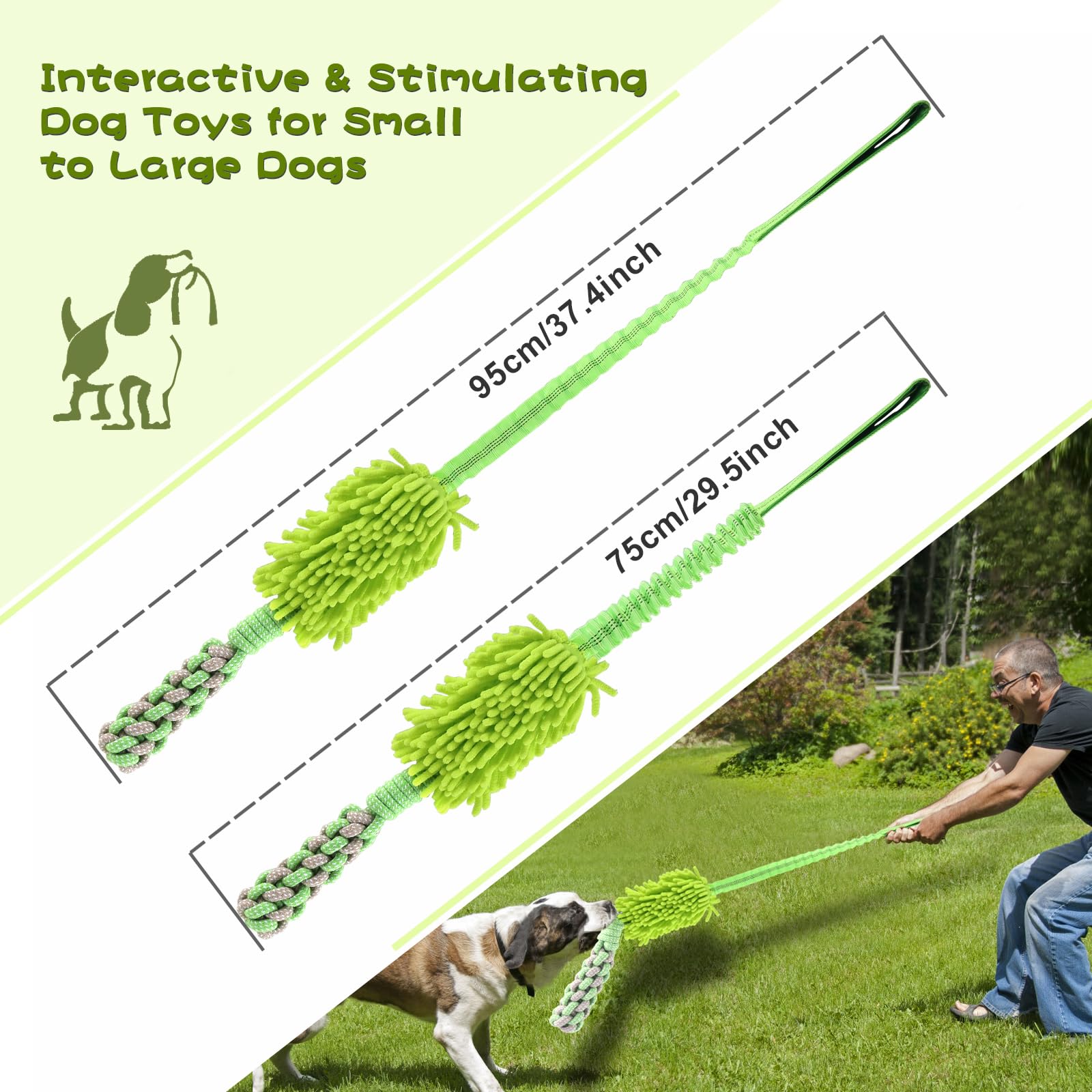 Wodoca dog rope toy colorful-design boosts visibility for engaging playtime.