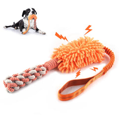Wodoca dog rope toy with cotton rope and chenille for durable tug-of-war play