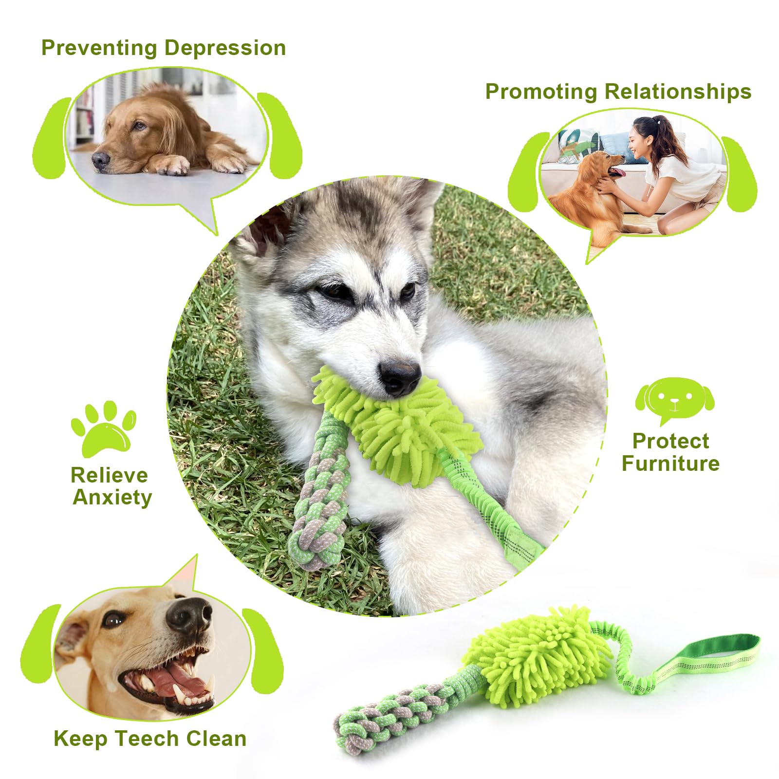 Wodoca dog rope toy interactive-training promotes bonding through tugging and skill-building.